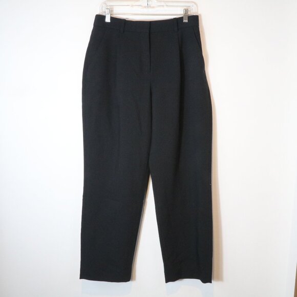 Abercrombie & Fitch Curve Love Tailored Trouser Pants Womens 8 Black High Rise - Picture 1 of 5